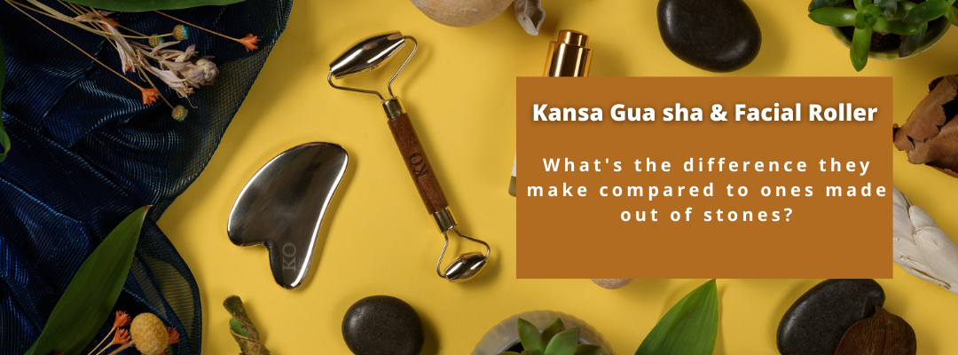 Gua sha and Facial Roller Made out of Kansa