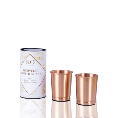 Ayurvedic Drinking Set - Copper Bottle & Cups (Seamless)