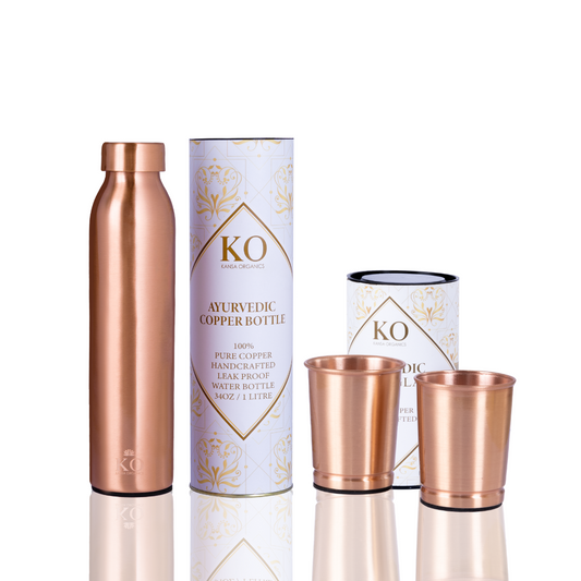 copper bottle and cups set